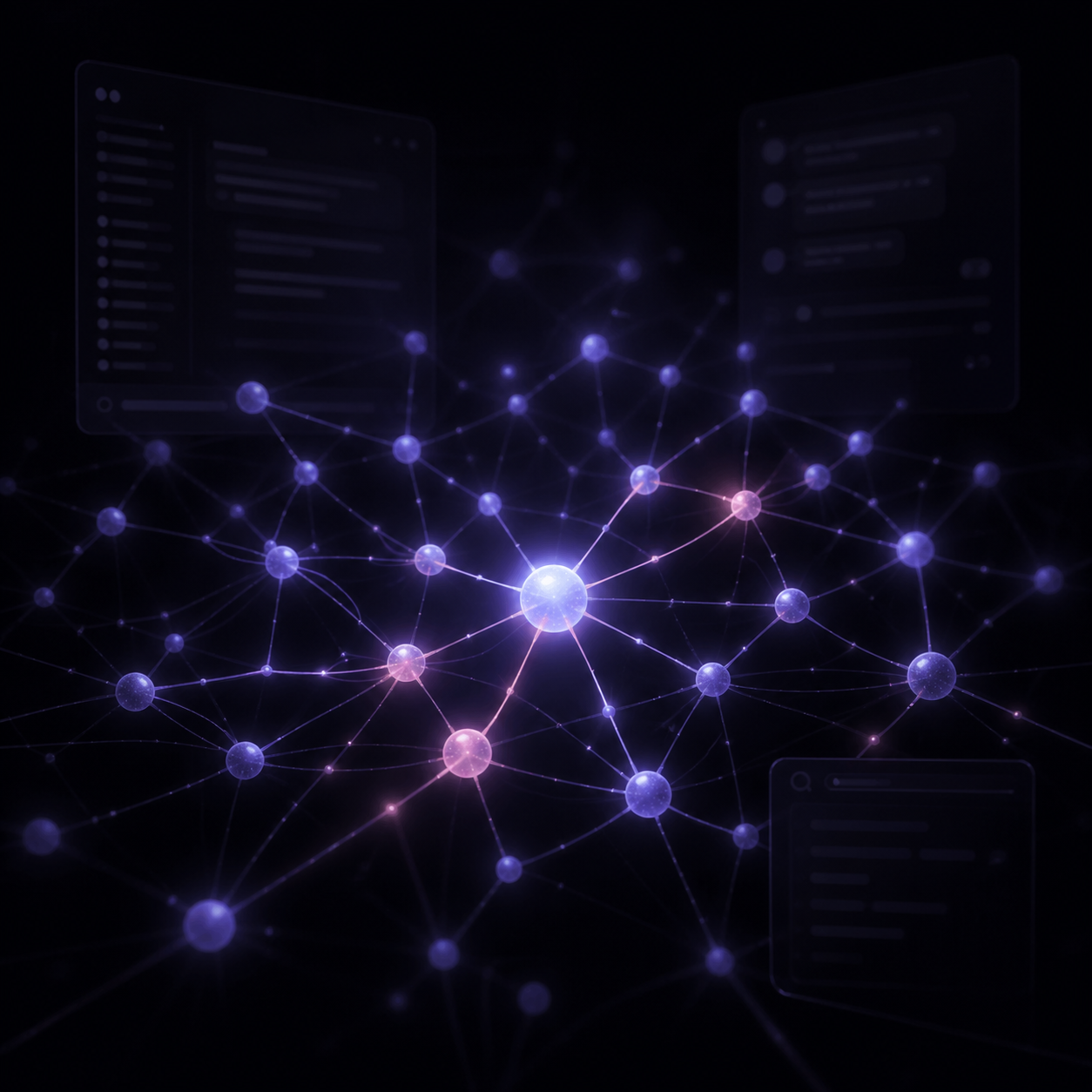 Illustration GEO — réseau de citations IA, visibilité dans ChatGPT et Perplexity